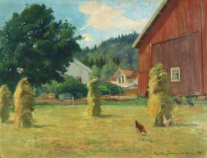 SINGDAHLSEN Andreas 1855-1947,Harvest landscape from Asker, Norway,1896,Bruun Rasmussen 2019-09-16