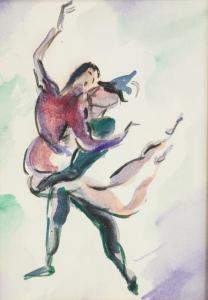 SINGER Burr 1912-1992,Painting of dancers,888auctions CA 2019-03-14