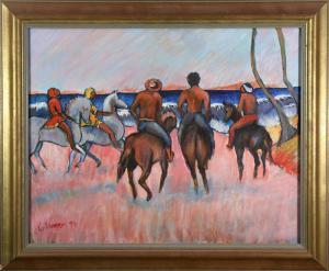 SINGER C. E,Beach Scene with Figures on Horses,1999,Clars Auction Gallery US 2018-06-16
