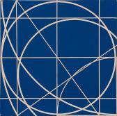 SINGER Clifford 1955,Geometric design in blue and white,1979,Eldred's US 2014-11-05