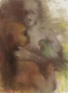 SINGH Gurcharan 1949,Untitled (Figures with Parrot),1995,Christie's GB 2022-09-21