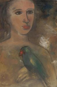 SINGH Gurcharan 1949,Untitled (Lady and Bird),1999,Christie's GB 2024-03-27
