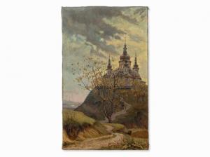 SINITZA T 1942,Landscape of Hills with Church,Auctionata DE 2015-11-27