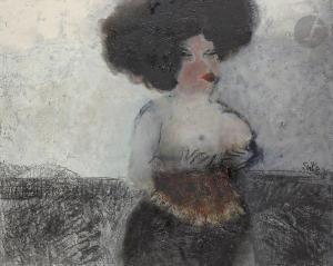SINKO Armand 1934-2012,Femme au corsage rouge,Ader FR 2021-04-16