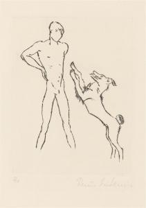 SINTENIS Renee 1888-1965,Junge mit springendem Hund,Villa Grisebach DE 2019-06-01