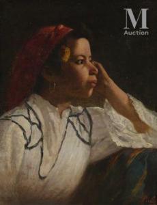 SINTES Joseph 1829-1913,Portrait de jeune fille rêveuse,Millon & Associés FR 2021-12-07