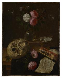 SION Peeter 1649-1695,Vanité au sablier et au crâne,Christie's GB 2022-11-28