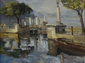 SIROMBO Giovanni 1885-1954,Torno, entrata del porto,Meeting Art IT 2015-06-07