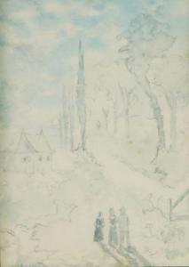 SISLEY Alfred 1839-1899,Paysage de campagne au chemin animé,Osenat FR 2012-09-30