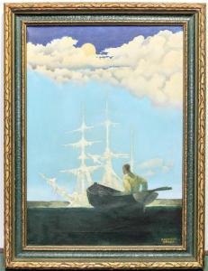 Sisley Raymond 1888-1948,Man in the Boat,1921,Hindman US 2018-01-30