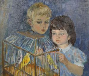 Sisoeva Ivanovna Irian 1939,Children with Parrots,1974,John Nicholson GB 2018-04-25