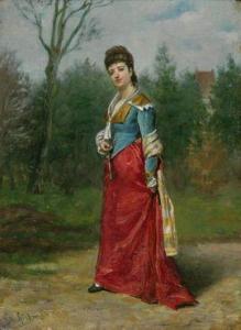 SISTERÉ DE HERNANDEZ Antonio 1854,Femme à la robe rouge,Fraysse FR 2021-03-18