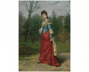SISTERÉ DE HERNANDEZ Antonio 1854,Femme debout sur fond de propriété de campagne,Fraysse 2021-06-24