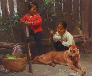 SITU MIAN 1953,Children and Dog,Bonhams GB 2023-04-26