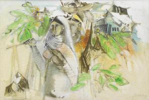 SIVANESAN M 1940-2015,Untitled (Village Scene with two women),1980,Bonhams GB 2023-11-14