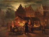 SJAMAAR Pieter Gerardus 1819-1876,A moonlit market scene,Christie's GB 1999-06-15