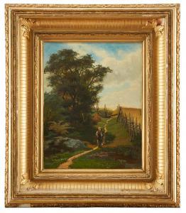 SKÅNBERG Carl 1850-1883,Stigen i hagen, sommar,Uppsala Auction SE 2020-09-15