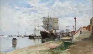 SKÅNBERG Carl 1850-1883,Venedigs hamn,Stockholms Auktionsverket SE 2017-12-12