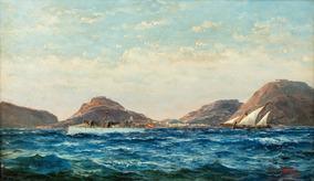 SKARI Edvard 1839-1903,Marine ved Carthagena, Middelhavet,Christiania NO 2022-02-16