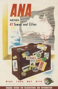 SKATE RONALD CLAYTON 1913-1990,ANA SERVES 47 TOWNS AND CITIES,1950,Swann Galleries US 2018-10-25