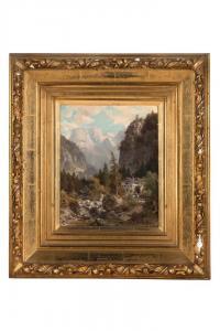SKELL Ludwig 1842-1905,Paysage des Alpes au torrent,Aguttes FR 2023-09-19