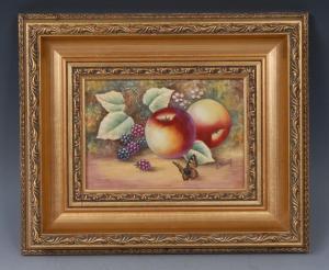 SKERRETT James 1954,apples and blackberries on a mossy ground,Bamfords Auctioneers and Valuers 2018-08-01