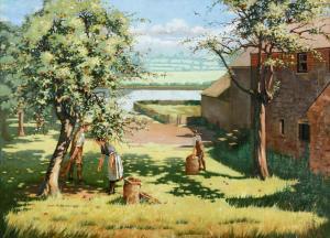 SKINNER Freda 1911-1993,picking apples,1939,Charterhouse GB 2020-06-04