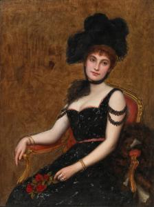 SKIPWORTH Frank Markham,A Young Lady with Black Ostrich Feather Hat,1900,Palais Dorotheum 2020-06-08