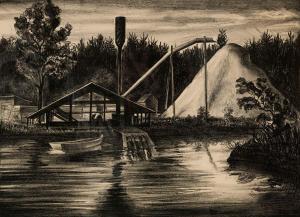 SKOLFIELD Raymond White, Ray 1909-1996,The Sawmill,1934,Barridoff Auctions US 2023-11-18