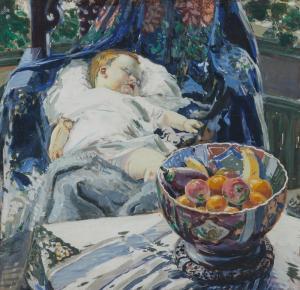SKOU Sigurd 1878-1929,Sleeping Baby, Still Life,Grogan & Co. US 2022-05-01
