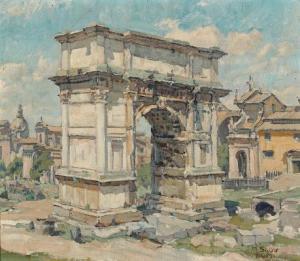 SKOV Marius A. Hansen 1885-1964,The Arch of Titus in Rome,1924,Bruun Rasmussen DK 2022-04-04