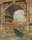 SKOV Marius A. Hansen,View of the Arch of Constantine with Colosseum in ,Bruun Rasmussen 2019-10-07