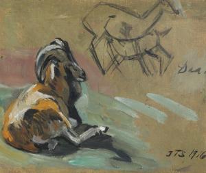 SKOVGAARD Johan Thomas 1888-1977,Study of a Mouflon,1916,Bruun Rasmussen DK 2023-07-04