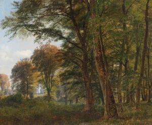 SKOVGAARD Peter Christian Thamsen 1817-1875,Beech trees in Charlottenlund Fore,1850,Bruun Rasmussen 2024-04-01