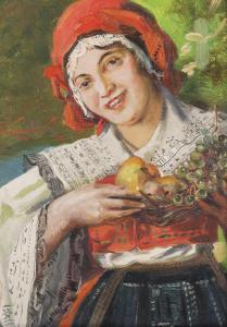 SKRAMLIK Jan 1860-1936,Girl with Fruit,Palais Dorotheum AT 2019-03-09