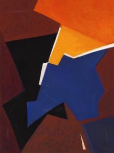SKULASON Thorvaldur,Concrete composition in blue and orange,1960,Bruun Rasmussen 2022-06-15