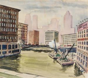 SKULMAN 1900-1900,Chicago River,1953,Hindman US 2016-12-15