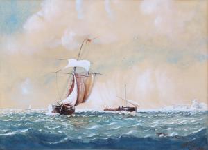 SKUSE Anthony E 1900-1900,marine scene,Burstow and Hewett GB 2022-02-25