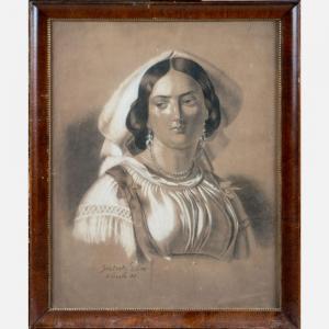 SKUTECKY Dominik 1849-1921,Portrait of a Italian Lady,1886,Deutsch AT 2021-12-14