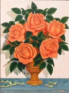 SKYLLAS Drossos P 1912-1973,Roses and Emeralds,1955,Nadeau US 2023-01-01