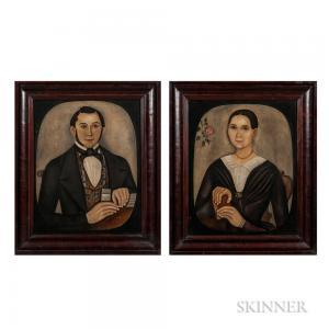SKYNNER Thomas 1840-1852,Portraits of Mr. and Mrs. Jacob Conklin,Skinner US 2018-08-12