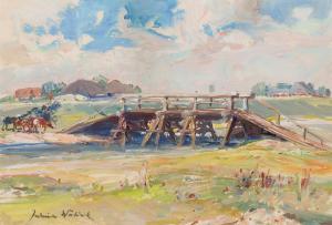 SLABIAK Juliusz 1917-1973,Rural landscape with a bridge,Desa Unicum PL 2023-04-20