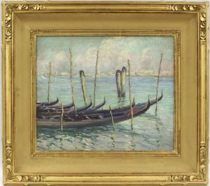 SLADE Caleb Arnold 1882-1961,Venice, docked gondola,CRN Auctions US 2019-06-02