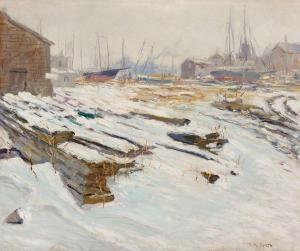 SLADE Caleb Arnold 1882-1961,Winter Wharf,Barridoff Auctions US 2023-04-01