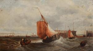 SLADER Samuel Ernest,shipping off Dover on a windy day,1894,Mallams GB 2017-09-27
