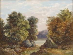 SLATER A.M,paesaggio boschivo con ruscello,1885,Trionfante IT 2016-06-19