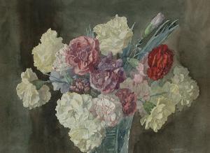 SLATER Herbert G 1892,A still life of carnations in a glass vase,Bonhams GB 2006-03-07