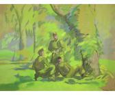 SLATER Joseph Edward 1902-1994,Soldiers resting in woodland,1944,Keys GB 2016-05-11