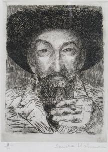 SLATINEANU Sanda 1921,Man with Cigarette,Alis Auction RO 2009-05-16
