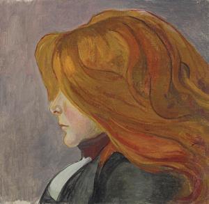 SLEWINSKI Ladislas 1854-1918,Femme aux cheveux roux,1896,Christie's GB 2023-10-20